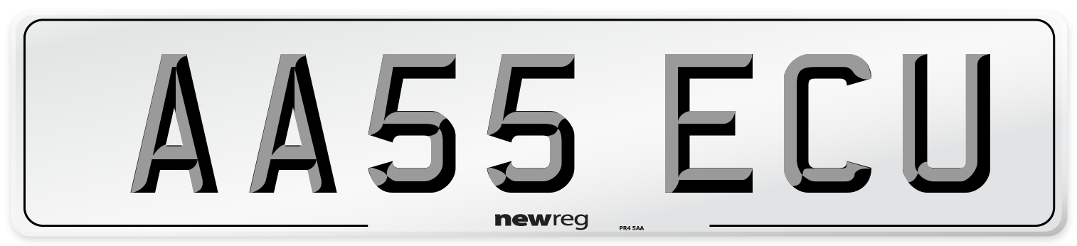 AA55 ECU Number Plate from New Reg